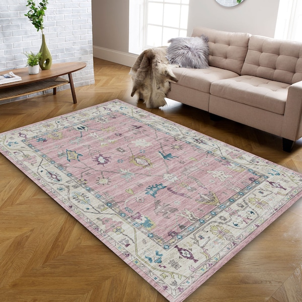 Pink Vintage Rugs Etsy