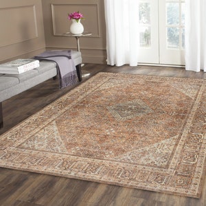 Kilimway Traditional Rug, Clay Rust Brown Vintage Turkish and Persian ...