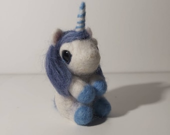 Needle Felted Cute Unicorn Animal Gift Present Home Decor Handmade Wool Sculpture Decorative Ornament. Easter, Birthday - Critter Sox