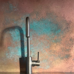 Kitchen splashback patina copper effect &quot;Golden Dusk&quot;