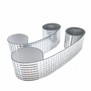 3 776 carreaux de miroir, carreaux de mosaïque de verre carrés miroir, auto-adhésifs, 2 rouleaux de 5 x 5 mm/120 x 4 cm, argent, or, or rose 2 roll silver mirror