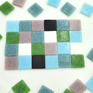 1kg 2x2cm Glass mosaic mixed tiles in jar about 330 pieces zdjęcie 2