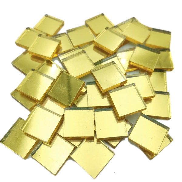 160g 20 x 20 mm imitated gold mosaic tiles fake gold glass   (ca 45 pieces)