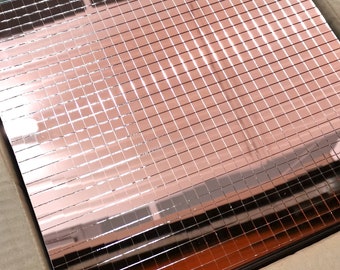 Mirror mosaic tiles  10x10mm or 5x5mm  30x30cm self-adhesive Rose gold
