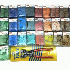 1,8 kg 1x1 cm tessere di mosaico in vetro in 12 colori, 150 g per colore