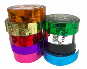 5x5 mm Baldosas de mosaico de espejo autoadhesivas en vidrio auténtico, cuadradas, 10 m de largo