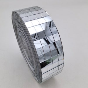 1x1 cm Mirror Mosaic Tiles in Real Glass, Square, 10 m Long