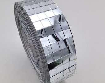 Carreaux de mosaïque miroir 1x1 cm en verre véritable, carrés, 10 m de long