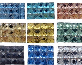 3pcs  5x8cm Diamond Mirror glass 6mm thickness 9 colors available
