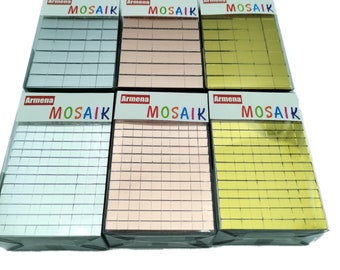 18 feuilles de mosaïque miroir autocollantes 5x5 mm ou 10x10 mm en 3 couleurs au choix