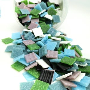1kg 2x2cm Glass mosaic mixed tiles in jar about 330 pieces zdjęcie 1