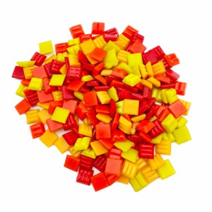1kg 2 x 2 cm Płytki mozaikowe szklane Żółto-pomarańczowo-czerwone