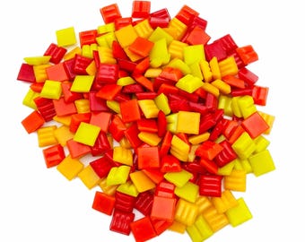 1kg 2x2 cm Glass mosaic tiles Yellow-orange-red