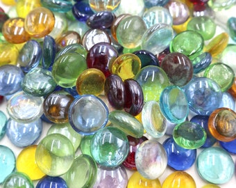 500g Transparent Glass Nuggets: Decorative Glass Beads (17-20mm)