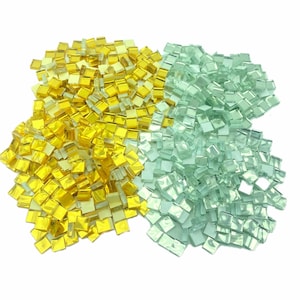 160g 10 x 10 mm imitierte Goldmosaikglasfliesen und Silberglasfliesen (ca. 150 Stück)