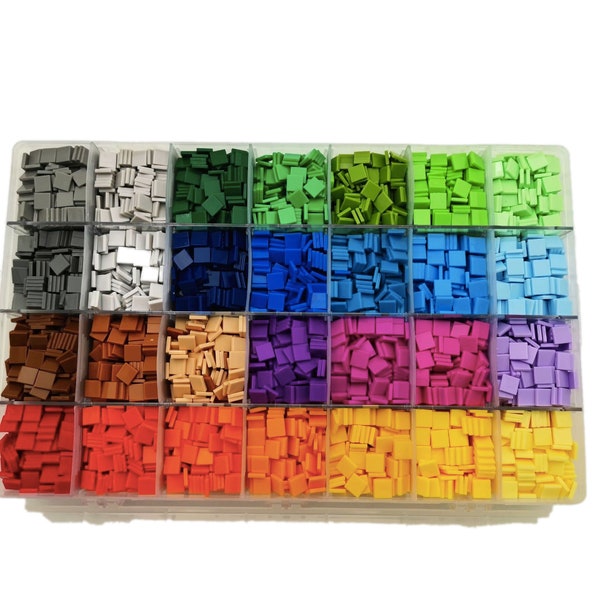 Carrelage mosaïque acrylique 10 x 10 mm, couleurs mélangées, puzzel 28 x 75 g