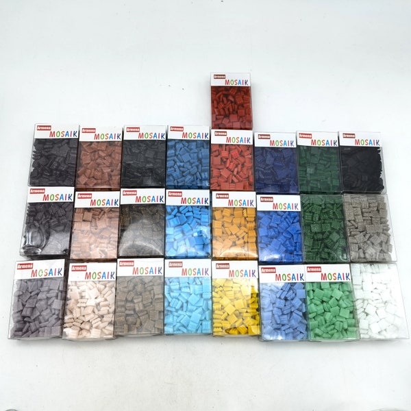 3,75kg 1x1 cm carreaux de mosaïque en verre en 25 couleurs, 150g par couleur