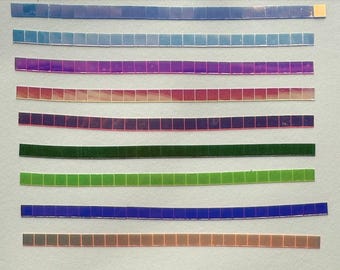 Colorful PET Disco Stickers, Mosaic Tiles, Mirror Squares for Crafts, Pearl effect (5x5mm) 2500pcs