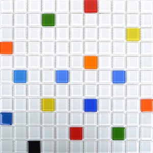 TRZ34  25x25x4mm soft glass mosaic tile swimming pool tile 30x30cm/sheet