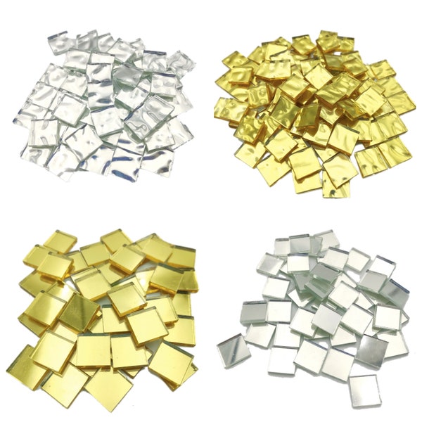 150g 20x20x4 mm imitated gold mosaic tiles and silver mosaic tiles Platinum tiles flat or wave (ca 43 pieces)