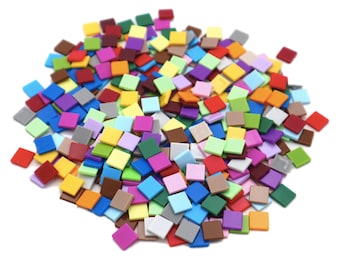 100g 10 x 10 mm carreaux de puzzle de mosaïque acrylique 20 couleurs