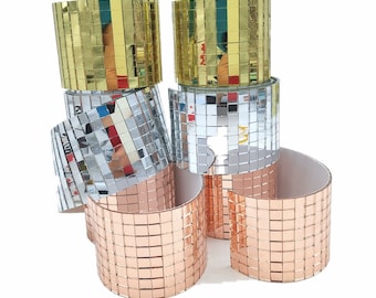 Self-Adhesive Mirror Mosaic Tiles: Silver, Gold, Rose Gold 5x5mm/4x120cm (3776 Pieces)