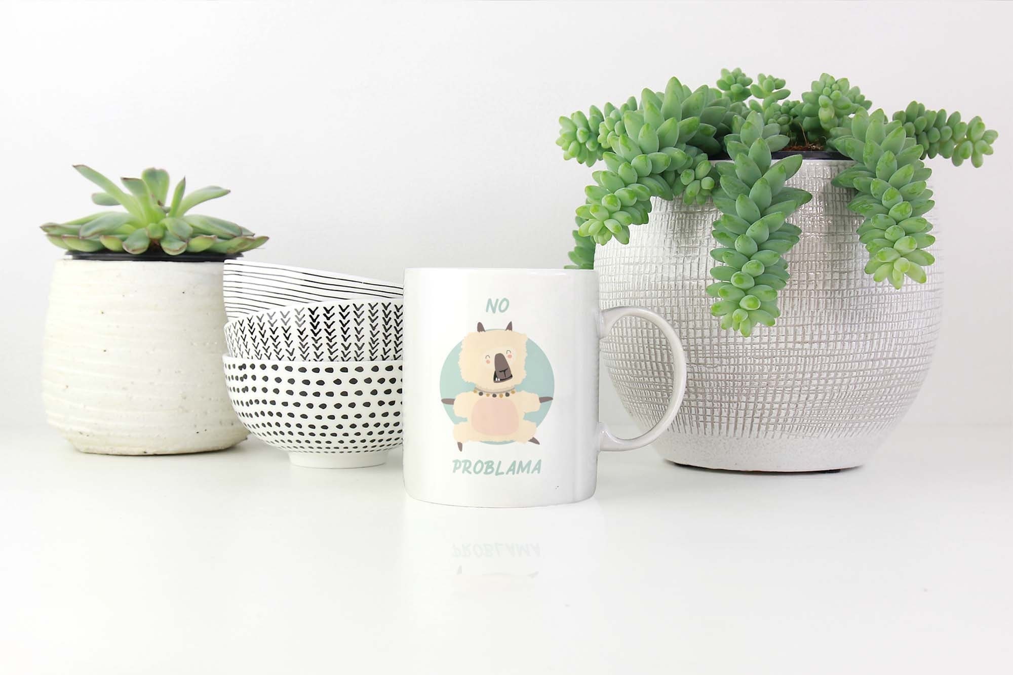 No Problama, Tasse Yoga Lama, Mug Yoga, & Humour, Méditation, Pas de Problème