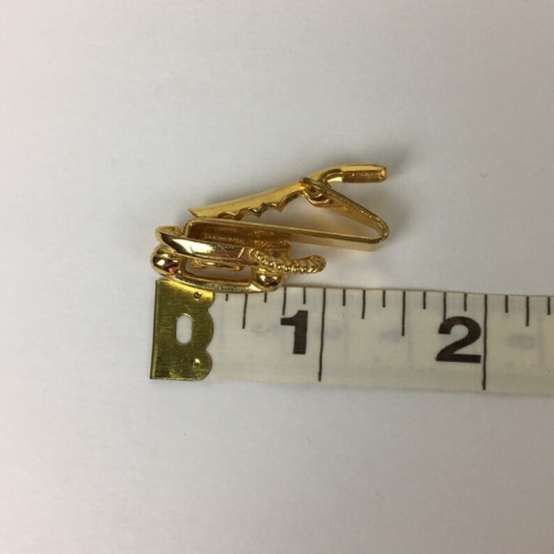 Vintage Gold Tone Rotary Phone Tie Bar Clip
