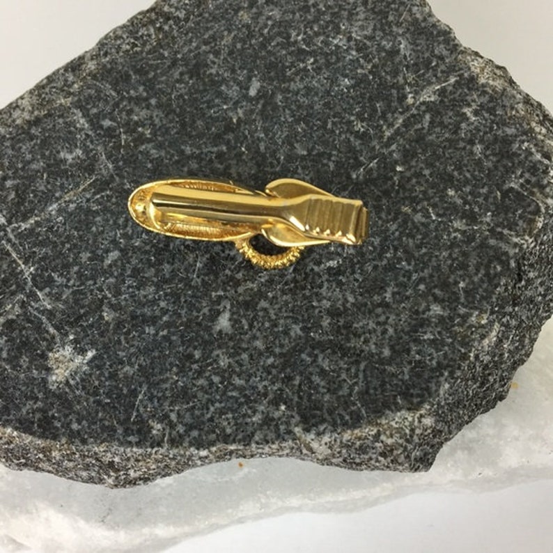 Vintage Gold Tone Rotary Phone Tie Bar Clip
