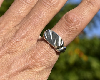 Anello con sigillo fatto a mano, design speciale, argento sterling 925