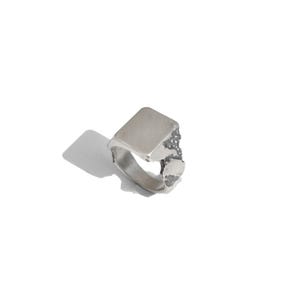 Anillo de sello de plata esterlina para hombre, banda de plata oxidada, joyería moderna minimalista, regalo artesanal hecho a mano para él