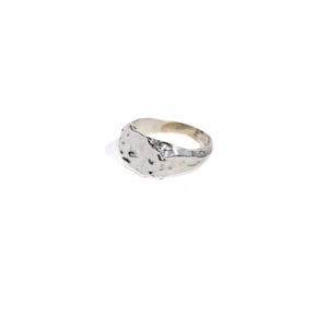 Sterling Silber Siegelring, Geschmolzener Ring, Flüssiger Ring, Mädchenring, Damenring