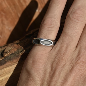 Oxidized Sterling Silver Hex Nut Ring: Geometric Unisex Jewelry