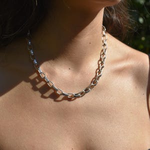 Chunky Sterling Silver Chain Necklace: Unisex Punk Jewelry