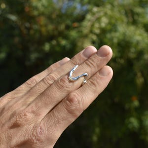 Liquid silver ring design, Organic Ring, Molten silver ring, Ornament Sterling Silver 925 Ring