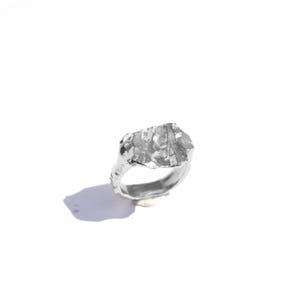 Matte texture signet silver ring, Rustic jewelry design, Organic ring shape, Gothic Ring