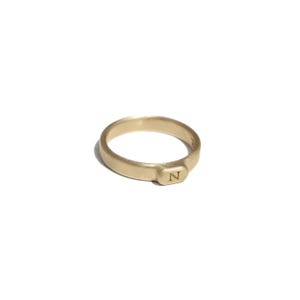 Personalized Gold Signet Ring, Custom Ring For Men And Women, Initial Signet Ring