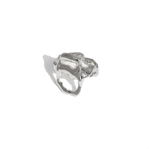 Melted Silver Ring, Liquid Ring, Ornament Ring, Trendy Silver Ring