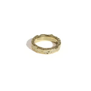 Organic Textured 14K Gold Ring, Handmade Wedding Band, Raw Gold Statement Ring