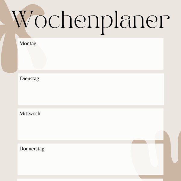 Digitaler Wochenplaner / digital weekly planner