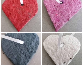 Set of 5 seed hearts, seed paper, flower seeds, Mother's Day