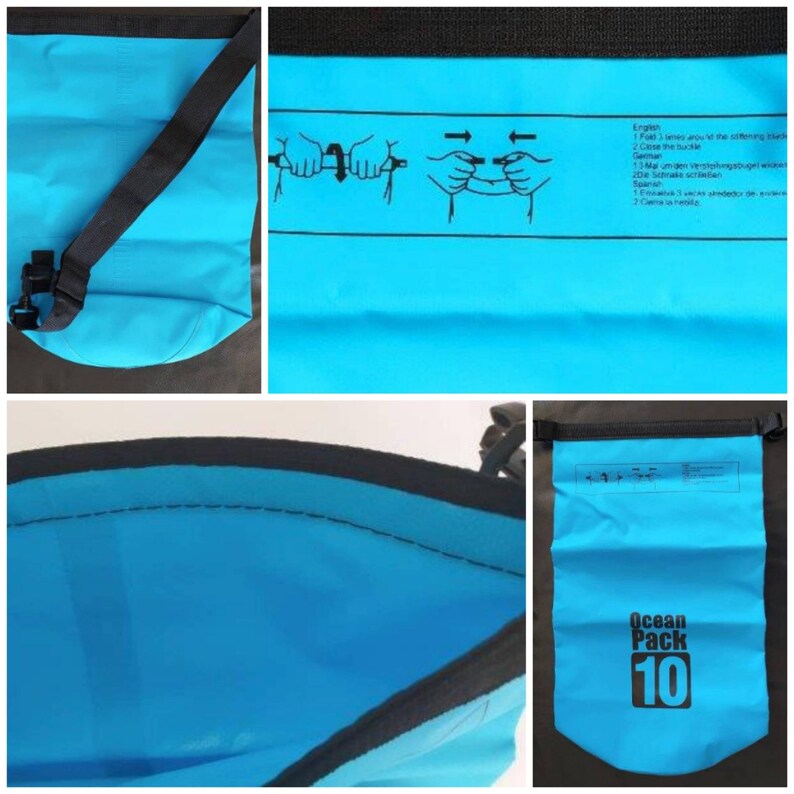 Dry bag, swimming bag, 5l, 10l, 20l 10 l türkis