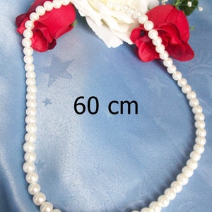 white simple glass bead necklace /8 mm beaded necklace jewelry beaded necklace