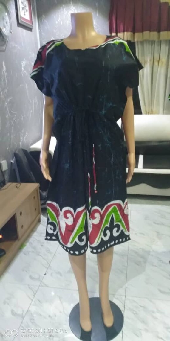 african print straight dress