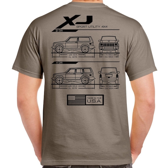 XJ Blueprint T-shirt - Etsy