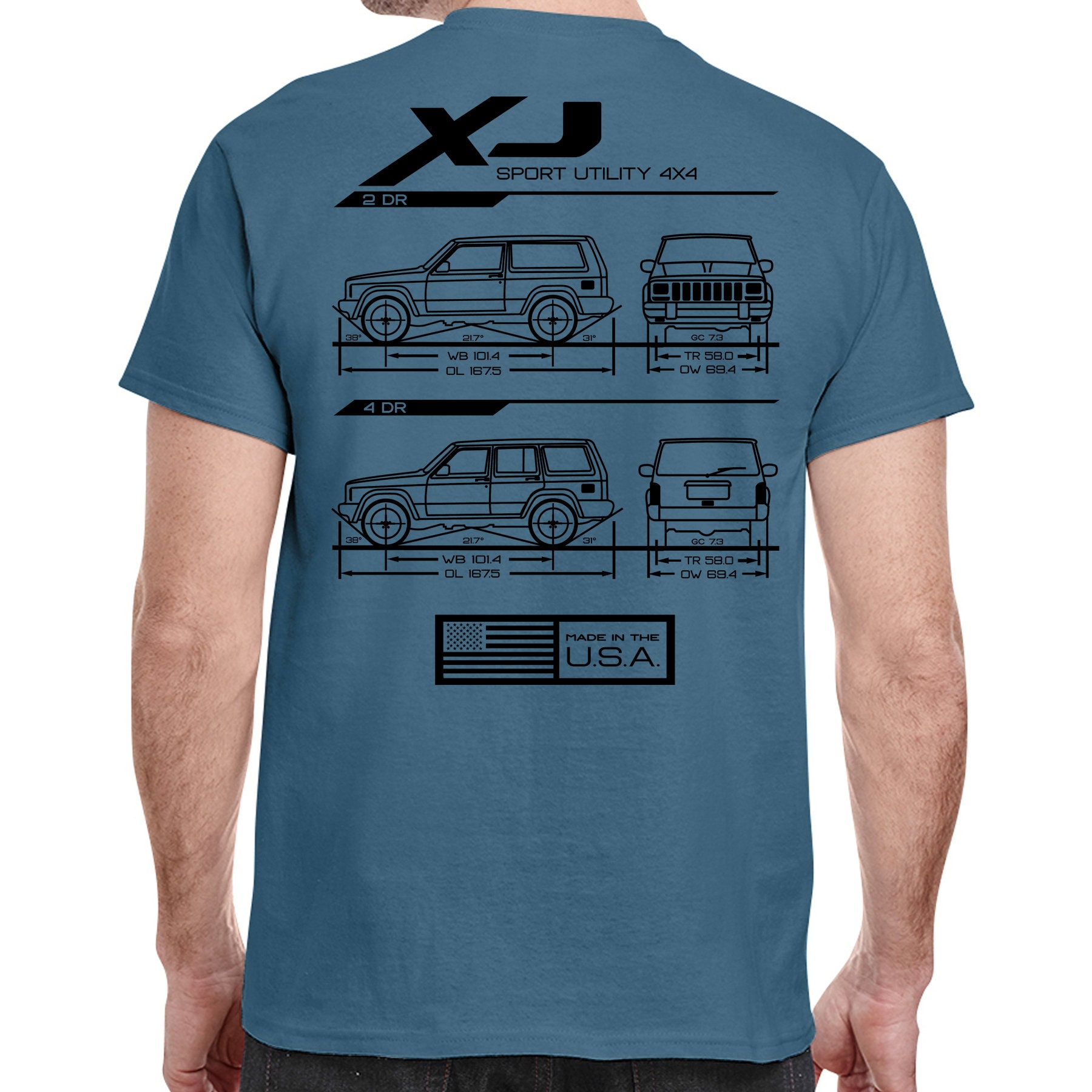 XJ Blueprint T-shirt - Etsy