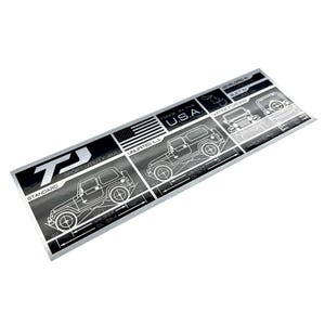 TJ / LJ つや消しアルミニウム データプレート デカール、長持ちする耐候性ダイカット ビニール素材、送料無料