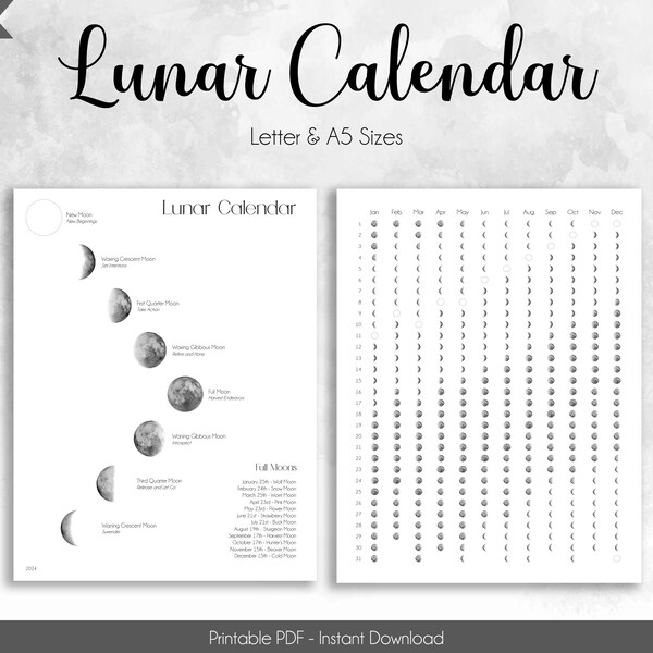 Lunar Calendar Etsy