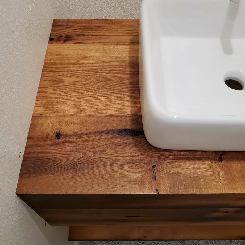 Reclaimed Barn Wood Floating Vanity Etsy