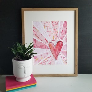 Pink Heart Print, Pink Nursery Art, Girls Room Art, Light Pink Nursery Art, Nursery Decor, Nursery Digital Print, Blush Pink Heart Print